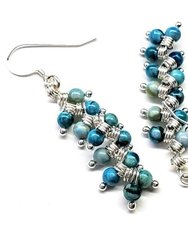 As Seen on TV Jane the Virgin Sterling Silver Turquoise Wire Wrapped Earrings