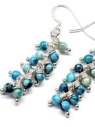 As Seen on TV Jane the Virgin Sterling Silver Turquoise Wire Wrapped Earrings