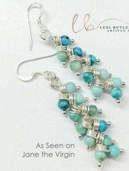 As Seen on TV Jane the Virgin Sterling Silver Turquoise Wire Wrapped Earrings