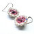 Beaded Pink Crystal Halo Earrings