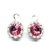 Beaded Pink Crystal Halo Earrings
