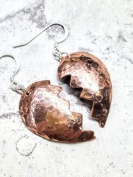 Broken Heart Earrings from Sculpted Copper