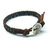 Brown Grey Leather Wrap Seed Bead Button Bracelet