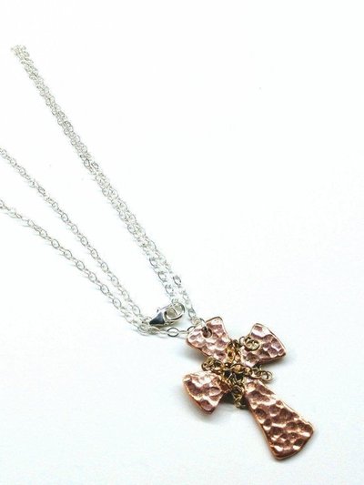 Alexa Martha Designs Chained Hammered Copper Cross Necklace For Him Or Her product