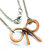 Copper and Silver Wire Wrapped Bow Tie Necklace