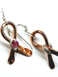 Copper Breast Cancer Awareness Ribbon Earrings