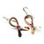 Copper Breast Cancer Awareness Ribbon Earrings - Multi