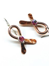 Copper Breast Cancer Awareness Ribbon Earrings