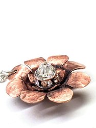 Copper Crystal Flower Spinner Necklace