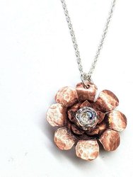 Copper Crystal Flower Spinner Necklace