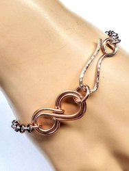 Copper Double Infinity Chain Bracelet For Him and Her - Copper