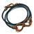 Copper Double Infinity Gender Neutral Leather Wrap Bracelet