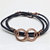 Copper Double Infinity Gender Neutral Leather Wrap Bracelet