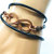 Copper Double Infinity Gender Neutral Leather Wrap Bracelet