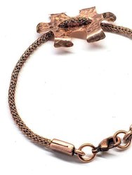 Copper Puzzle Piece Button Viking Knit Autism Awareness Bracelet