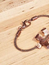 Copper Puzzle Piece Button Viking Knit Autism Awareness Bracelet