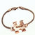 Copper Puzzle Piece Button Viking Knit Autism Awareness Bracelet - Copper