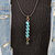 Copper Spiral Turquoise Wand Pendant With Essential Oil Lava Rock Bead Charm