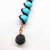 Copper Spiral Turquoise Wand Pendant With Essential Oil Lava Rock Bead Charm