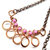 Copper Wire Wrapped Sculpted Pink Gemstone Necklace
