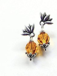 Crystal Pineapple Earrings - Multi