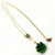 Dark Green Sparkly Swarovski Crystal Lucky Clover Necklace