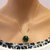 Dark Green Sparkly Swarovski Crystal Lucky Clover Necklace