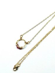 Gold Filled Pink Chalcedony Open Circle Necklace