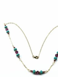Gold Filled Pink Turquoise Gemstone Necklace