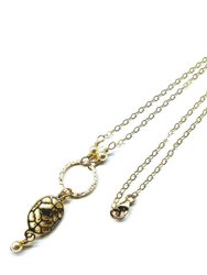 Gold Filled Purple Crystal Circle Necklace