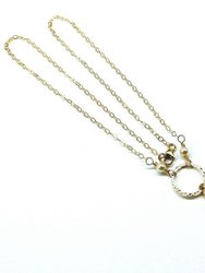 Gold Filled Purple Crystal Circle Necklace - Gold