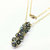 Gold Vertical Beaded Crystal Bar Necklace