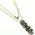 Gold Vertical Beaded Crystal Bar Necklace - Black Diamond AB