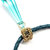 Gold Wrapped Aqua Crystal Teardrop Leather Choker Necklace