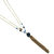 Golden Blue Druzy Chain Tassel Necklace - Multi