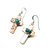 Hammered Copper Cross Earrings with Turquoise Beads