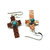 Hammered Copper Cross Earrings with Turquoise Beads