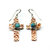 Hammered Copper Cross Earrings with Turquoise Beads