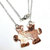 Handcrafted Autism Awareness Copper Puzzle Piece Necklace - Silver Multi