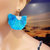 Handmade Aqua Brushed Rayon Silk Fan Tassel Earrings