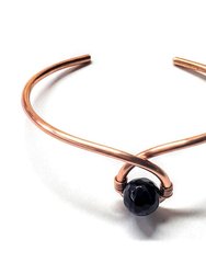 Handmade Copper Ribbon Child Abuse Awareness Teardrop Bangle