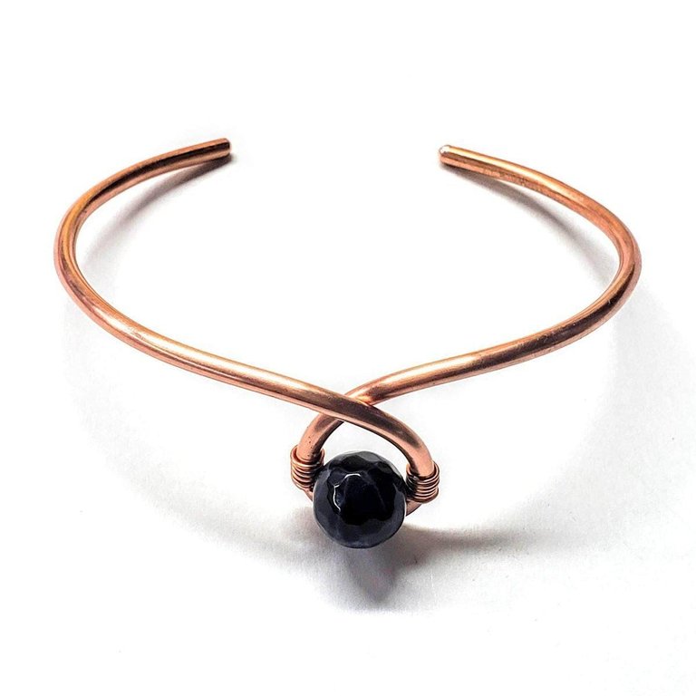 Handmade Copper Ribbon Child Abuse Awareness Teardrop Bangle