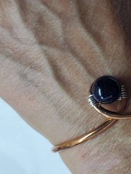 Handmade Copper Silver Ribbon Child Abuse Awareness Teardrop Bangle