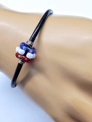 Him Or Her 4Th Of July Beaded Leather Bracelet - Multi