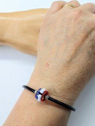 Him Or Her 4Th Of July Beaded Leather Bracelet