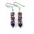 Hot Pink Ombre Stacked Crystal Sterling Silver Earrings