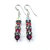 Hot Pink Ombre Stacked Crystal Sterling Silver Earrings