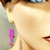 Hot Pink Tassel Chain Crystal Earrings