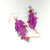 Hot Pink Tassel Chain Crystal Earrings