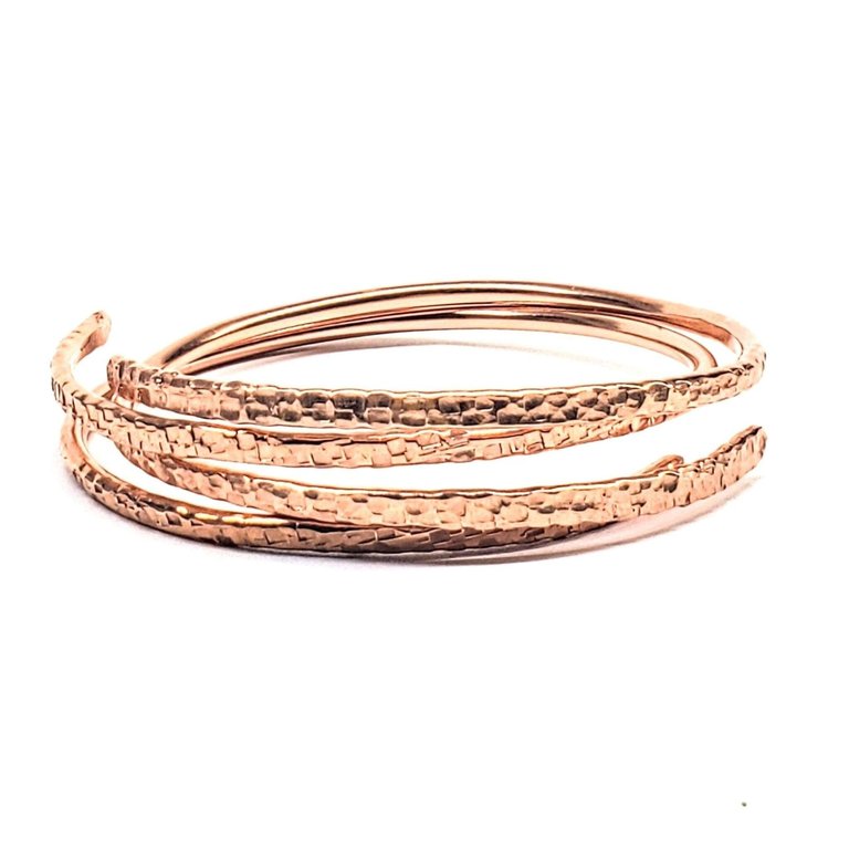 Interlocking Full Overlap Copper Bangle Set